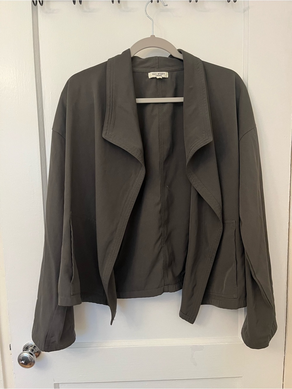 Open-Front Women's Jacket in Slate Gray